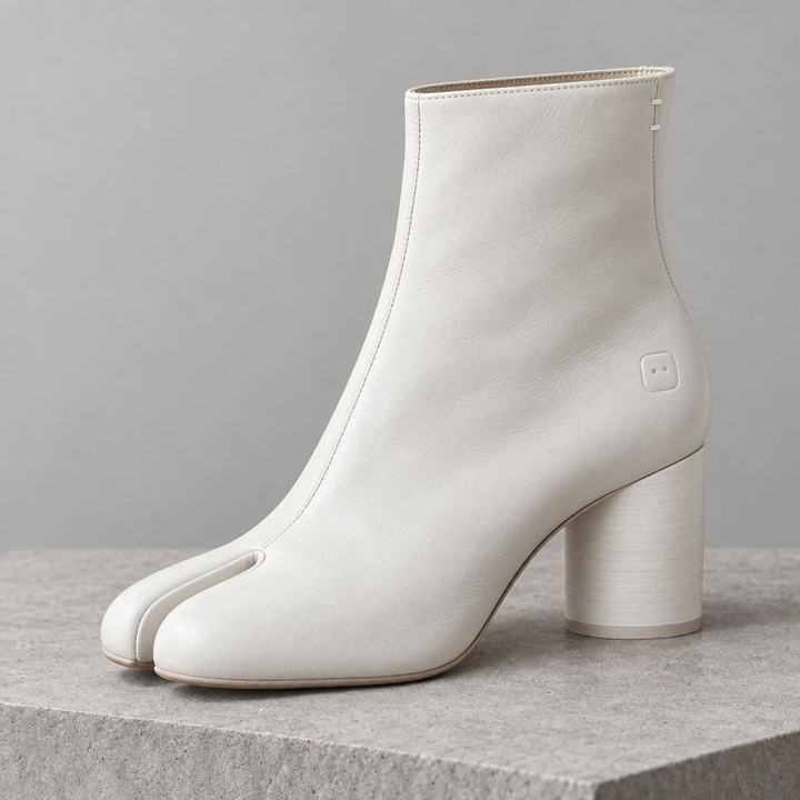 Tab x Tabi: White leather boot