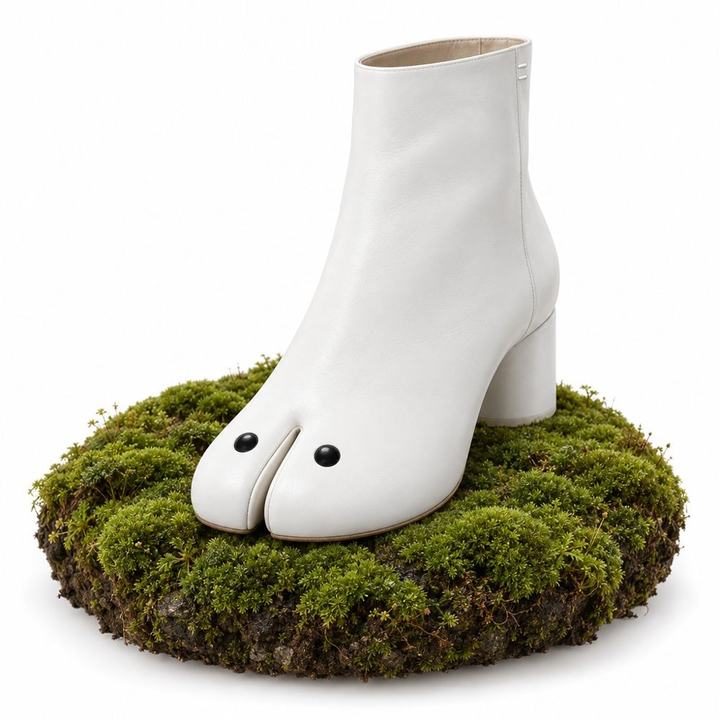 Tab x Tabi: White boot on moss